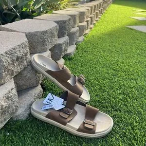 Zara | Shoes | Zara Sandals Men Double Buckle Strap Flat  display picture 1
